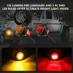 20x 3/4" Marker Lights LED Truck Trailer Round Side Bullet Light Amber &Red Lamp