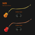20x 3/4" Marker Lights LED Truck Trailer Round Side Bullet Light Amber &Red Lamp