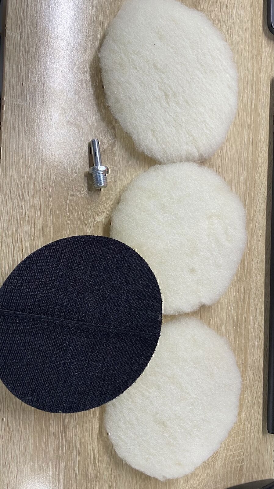 5PCS 6" Buffing Polishing Pad Wool Wheel Mop Kit For Car Polisher Drill Adapter!