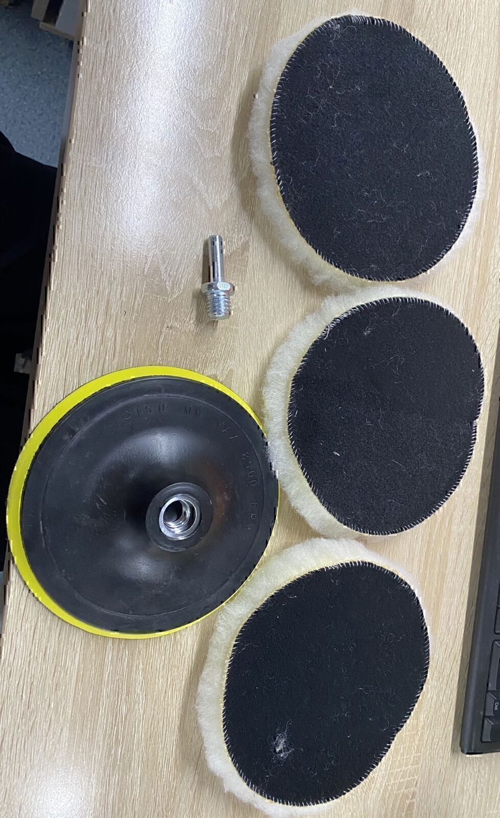 5PCS 6" Buffing Polishing Pad Wool Wheel Mop Kit For Car Polisher Drill Adapter!