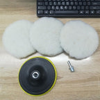 5PCS 6" Buffing Polishing Pad Wool Wheel Mop Kit For Car Polisher Drill Adapter!