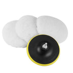 5PCS 6" Buffing Polishing Pad Wool Wheel Mop Kit For Car Polisher Drill Adapter!