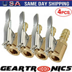 4pc 5/16" Open Flow Air Chuck with Lock Connector Tire Inflator Valve and Clamp