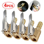 4pc 5/16" Open Flow Air Chuck with Lock Connector Tire Inflator Valve and Clamp
