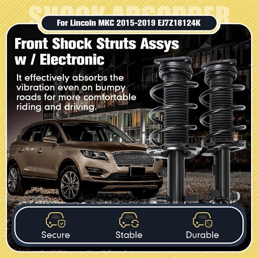 2x Fit Lincoln MKC 2015-2019 Front Shock Struts Assys w/Electronic #EJ7Z18124K