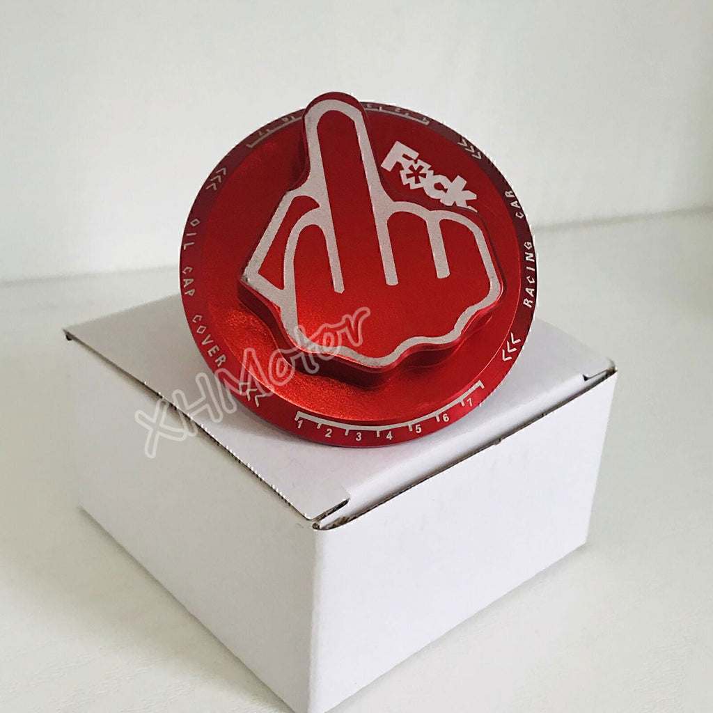 JDM For Honda Acura Screw- In Middle Finger Oil Filler Tank Cap Valve Cover Red