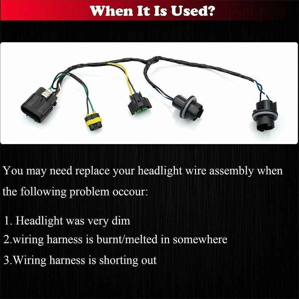 2x 25962806 Headlight Wiring Harness Fits 2007-2013 Chevrolet Silverado 2500 HD*