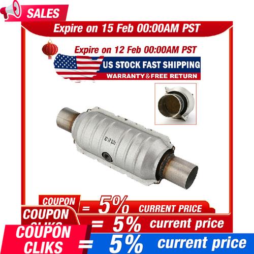 Weld-On 2.5" UNIVERSAL Three-way Catalytic Converter Cat US* Fast Shipping