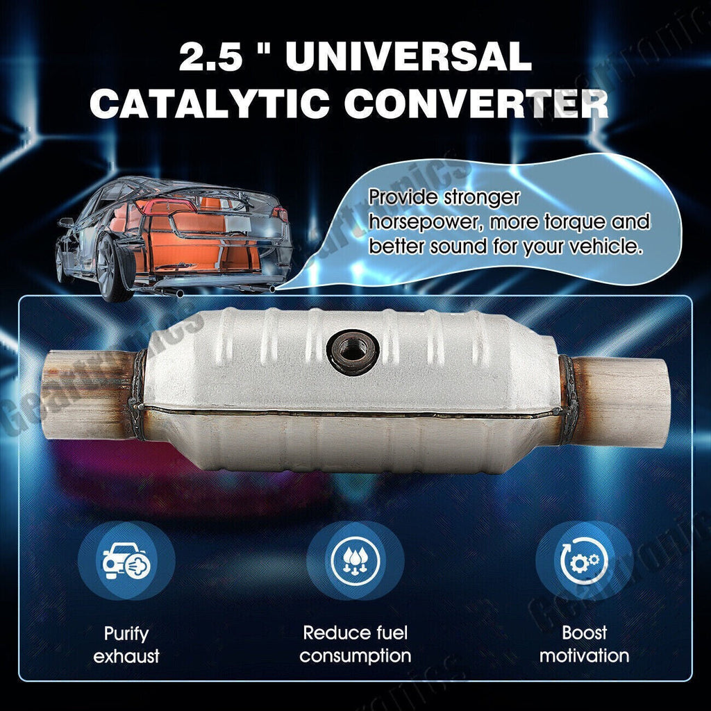 Weld-On 2.5" UNIVERSAL Three-way Catalytic Converter Cat US* Fast Shipping