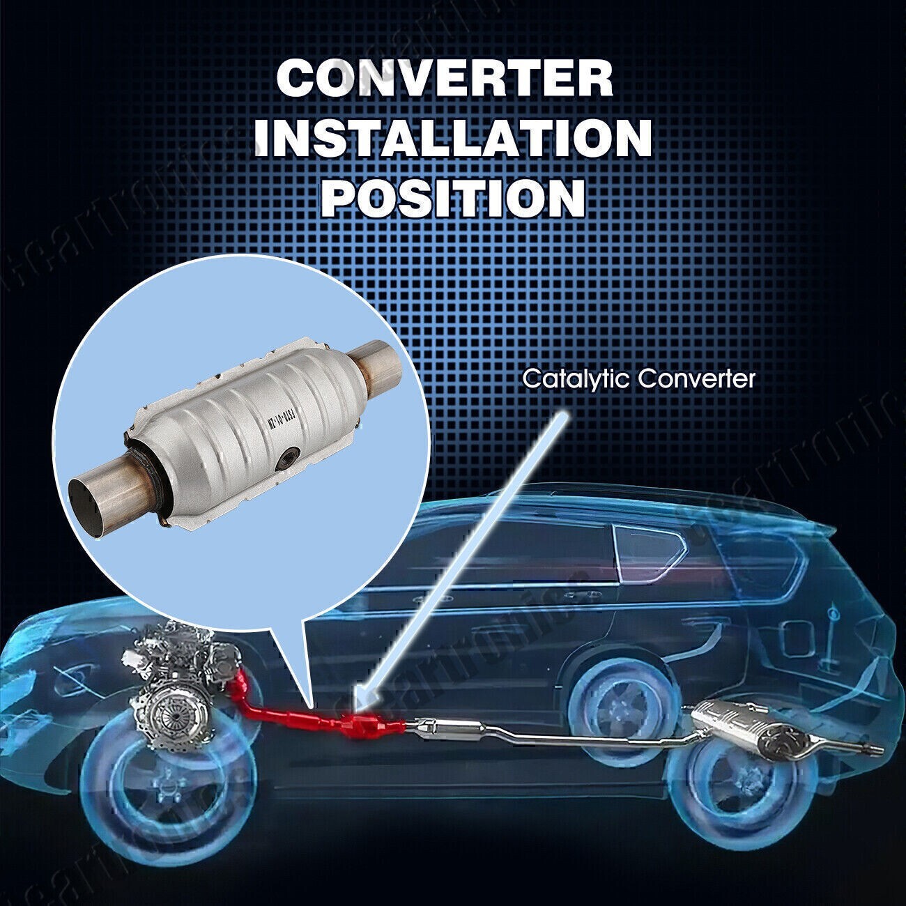 Weld-On 2.5" UNIVERSAL Three-way Catalytic Converter Cat US* Fast Shipping