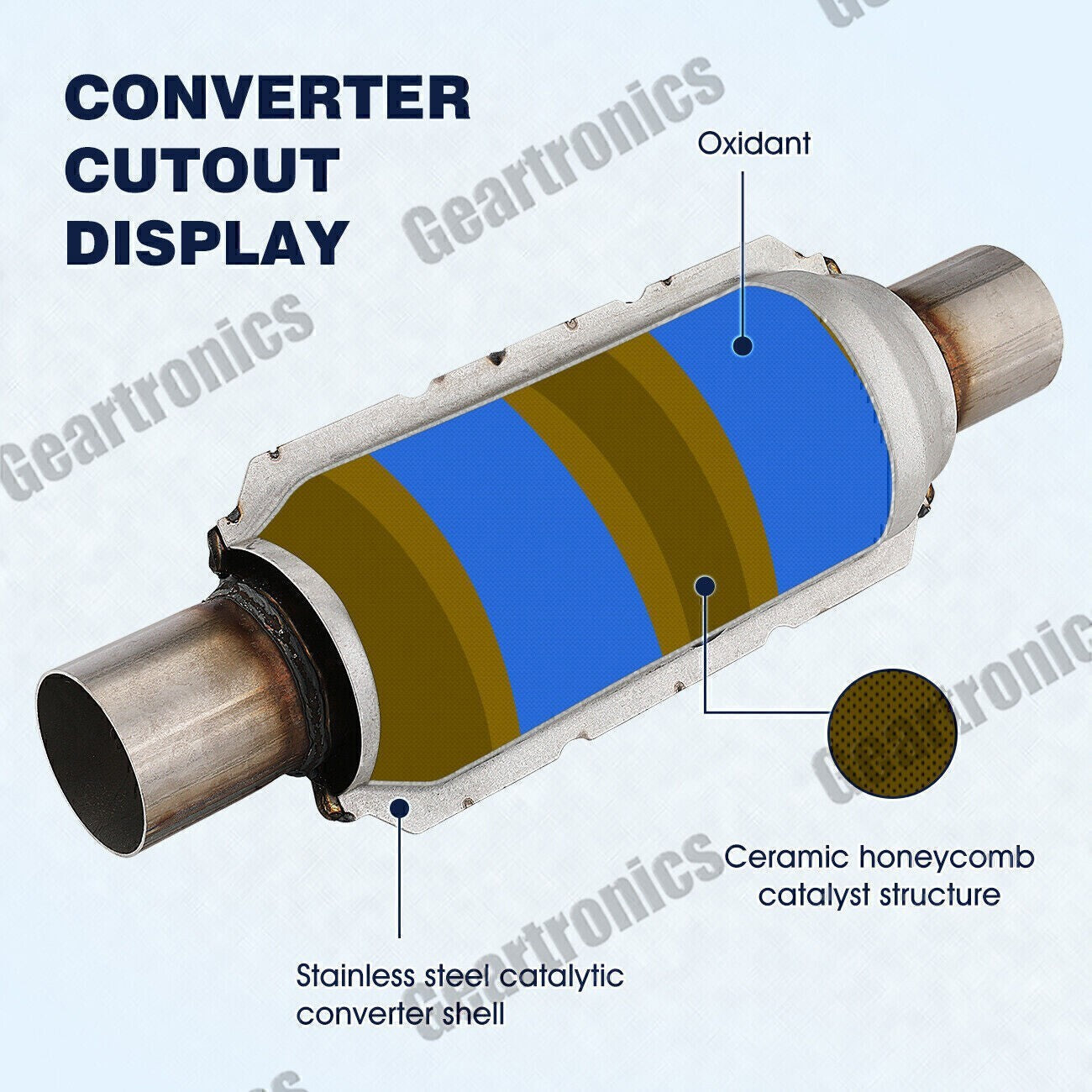 Weld-On 2.5" UNIVERSAL Three-way Catalytic Converter Cat US* Fast Shipping