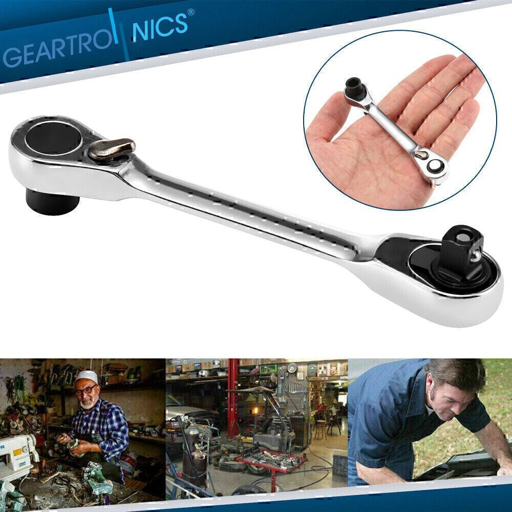 1/4 INCH MINI DOUBLE ENDED QUICK SOCKET RATCHET WRENCH ROD SCREWDRIVER BIT TOOL!