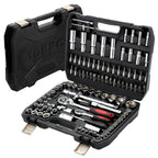 108Pcs Mechanics Tools - Kit 6-Point Socket Ratchet Wrench Set Repair Tool Case