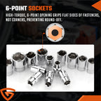 108Pcs Mechanics Tools - Kit 6-Point Socket Ratchet Wrench Set Repair Tool Case
