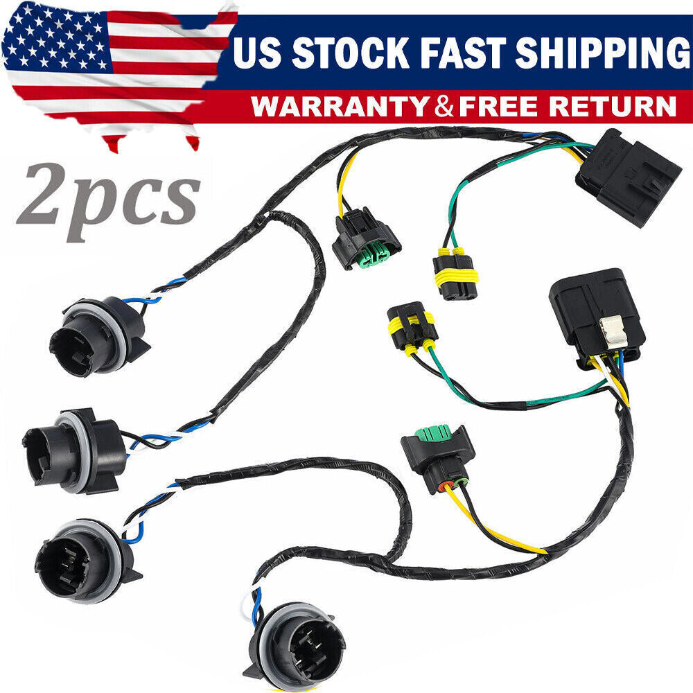 Headlight Wiring Harness x2 For 2007-2013 Chevrolet Silverado 2500 HD 25962806