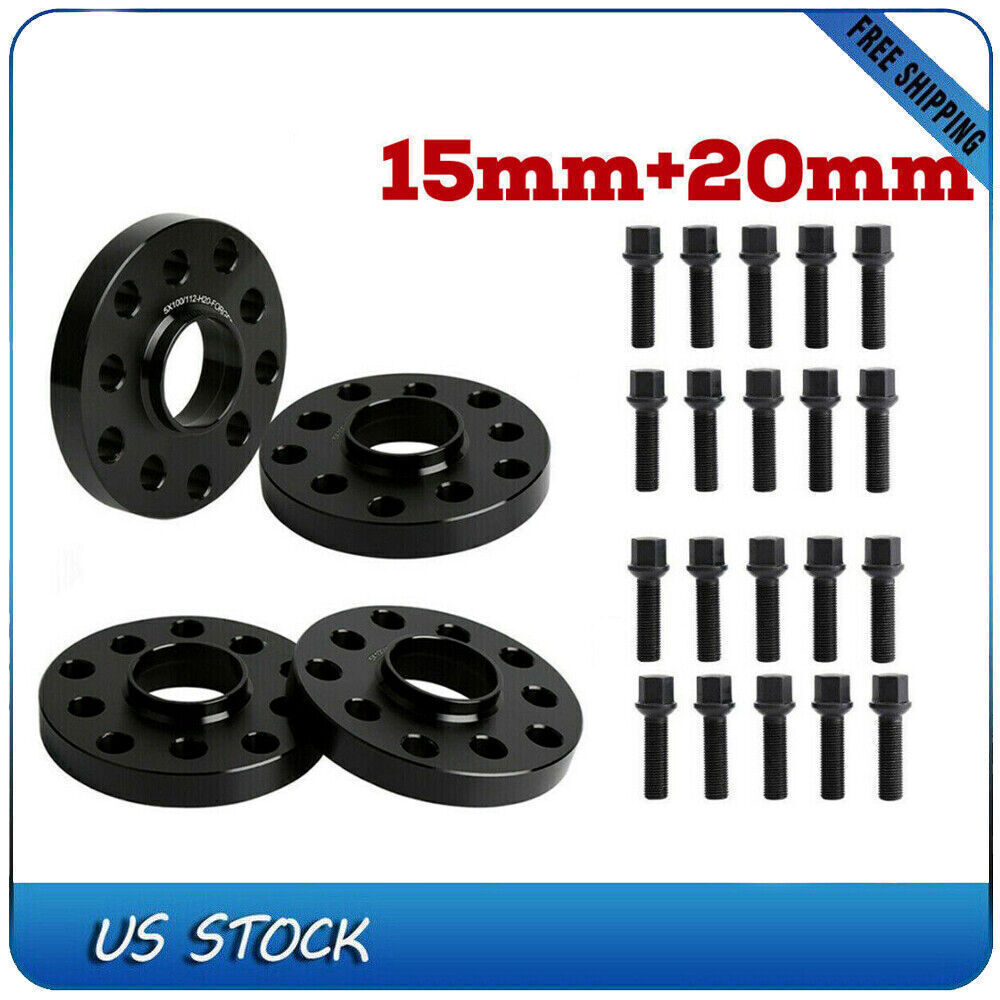 15mm+20mm 5x100/5x112 Hubcentric Wheel Spacers Adapters for VW Audi 57.1mm Invor