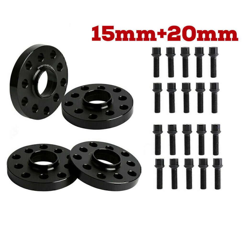 15mm+20mm 5x100/5x112 Hubcentric Wheel Spacers Adapters for VW Audi 57.1mm Invor