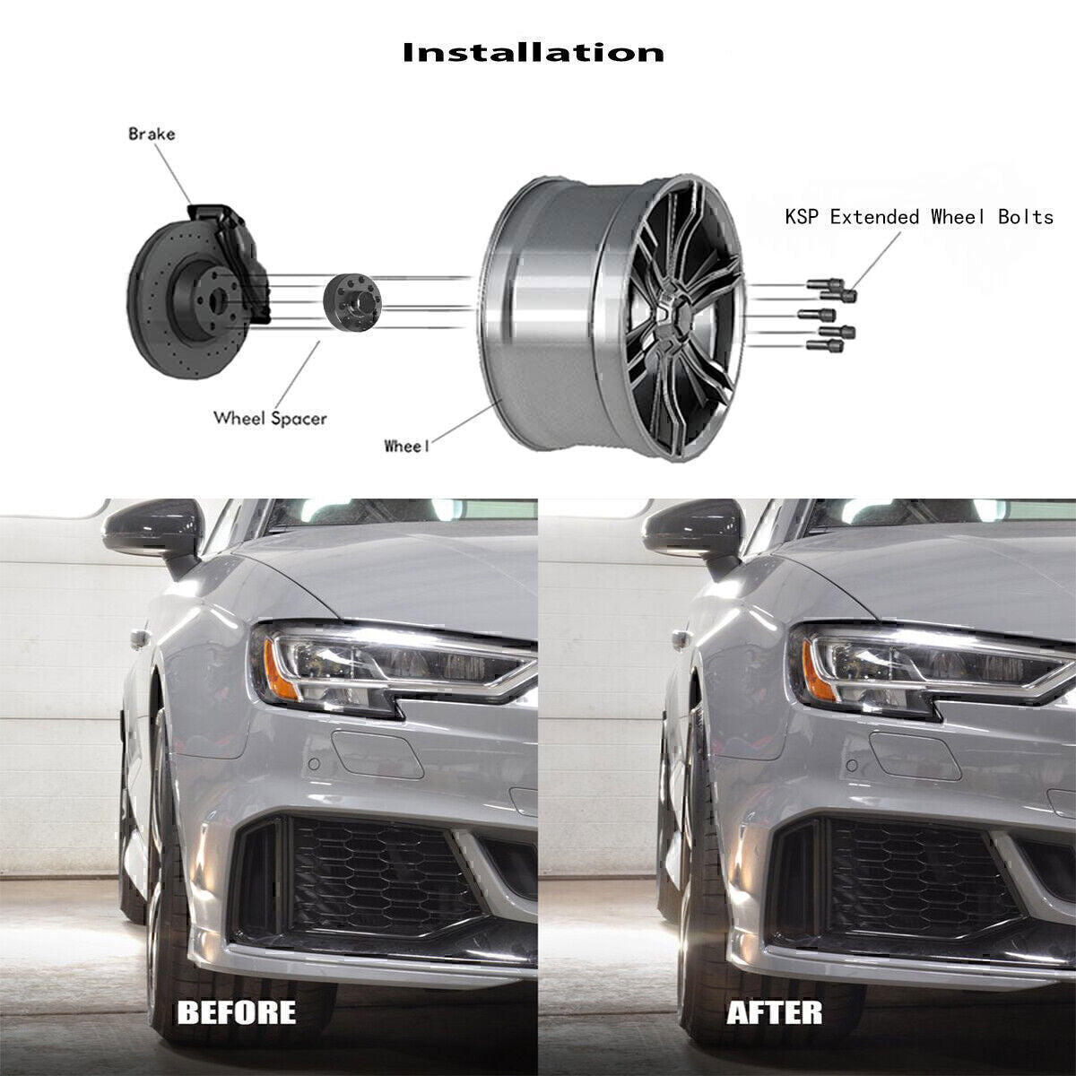 15mm+20mm 5x100/5x112 Hubcentric Wheel Spacers Adapters for VW Audi 57.1mm Invor