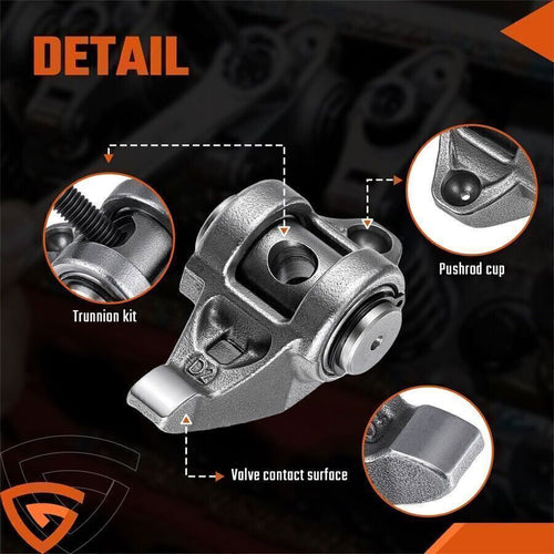 16 LS Rocker Arms with Installed Upgraded Trunnion Kit 4.8-6.0L