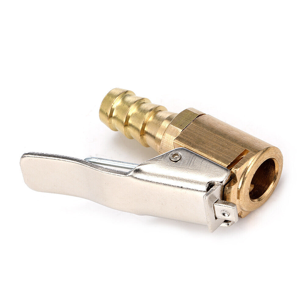 4x 5/16" Open Flow Air Chuck with Lock Connector Tire Inflator Valve and Clamp*