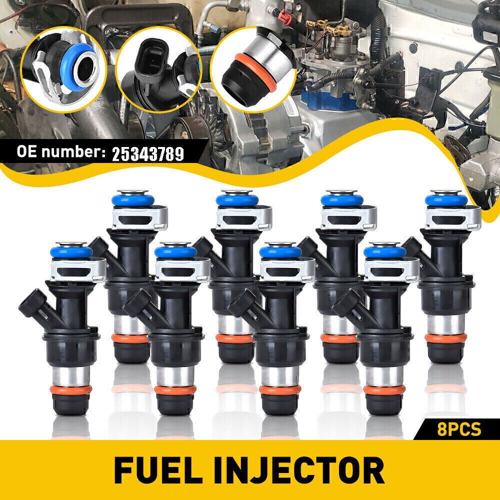 (8) DELPHI FUEL INJECTORS 25343789 FOR CHEVY GMC SILVERADO SUBURBAN 5.3L 6.0L US