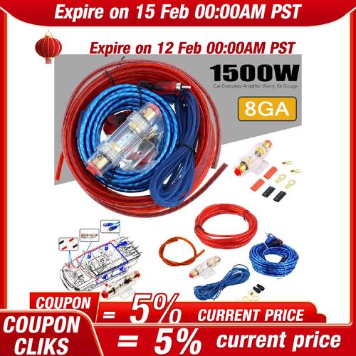 1500W Car Audio Cable Set Amp Amplifier Install RCA Subwoofer Sub Wiring 8 Gaug*
