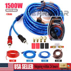 1500W Car Audio Cable Set Amp Amplifier Install RCA Subwoofer Sub Wiring 8 Gaug*