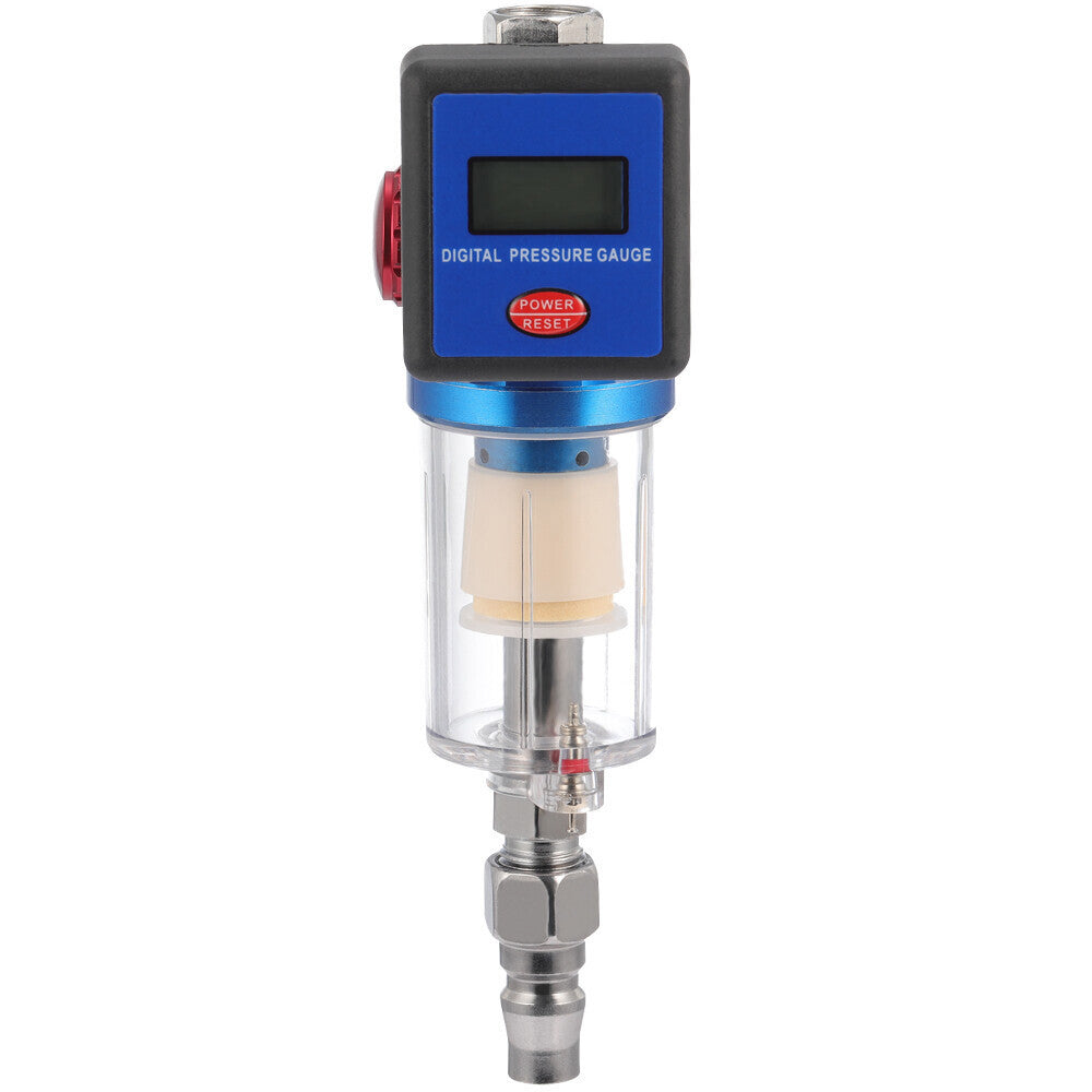 Spray Gun Digital Paint Air Pressure Regulator Gauge Water Trap Filter Evmaaahg