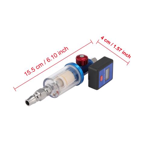Spray Gun Digital Paint Air Pressure Regulator Gauge Water Trap Filter Evmaaahg