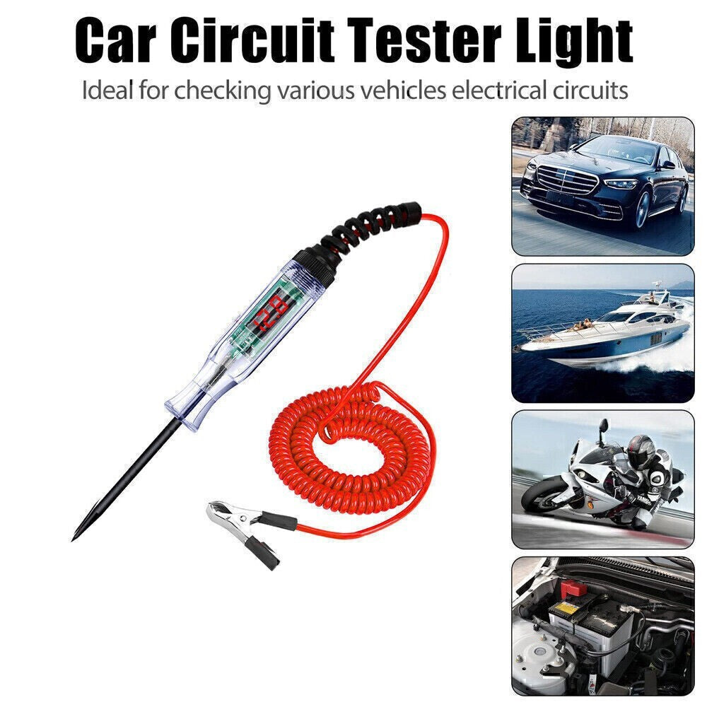 Circuit Tester Probe Light Voltage Pen Detector 3-48V Electric Car Fuse TestTool