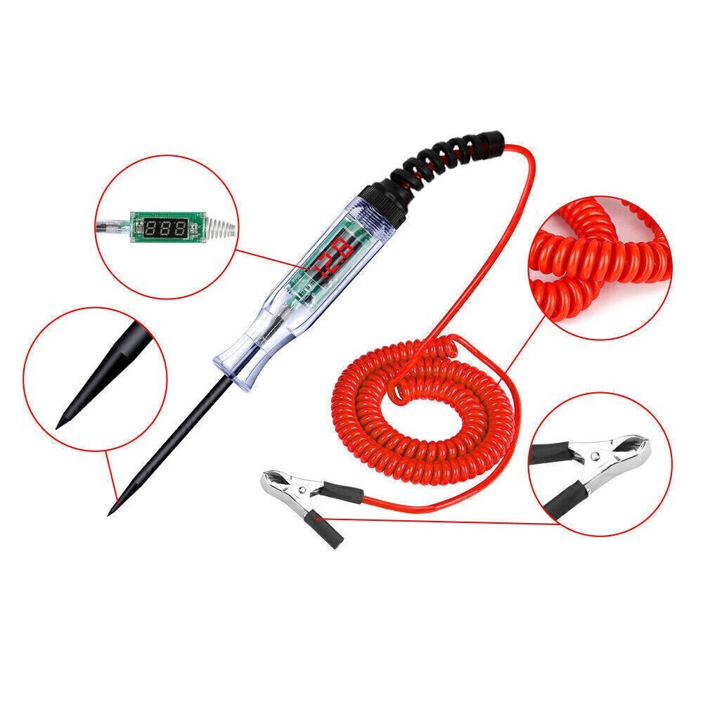 Circuit Tester Probe Light Voltage Pen Detector 3-48V Electric Car Fuse TestTool