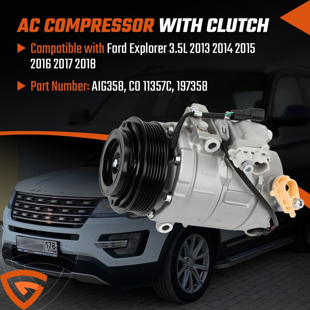 AC Compressor fit for 2013-2018 Ford Explorer Lincoln MKS MKT MKZ 3.5L / 3.7L