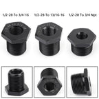 3PCS 1/2-28 to 3/4-16, 13/16-16, 3/4 NPT Thread Oil Filter Adapters Black US*