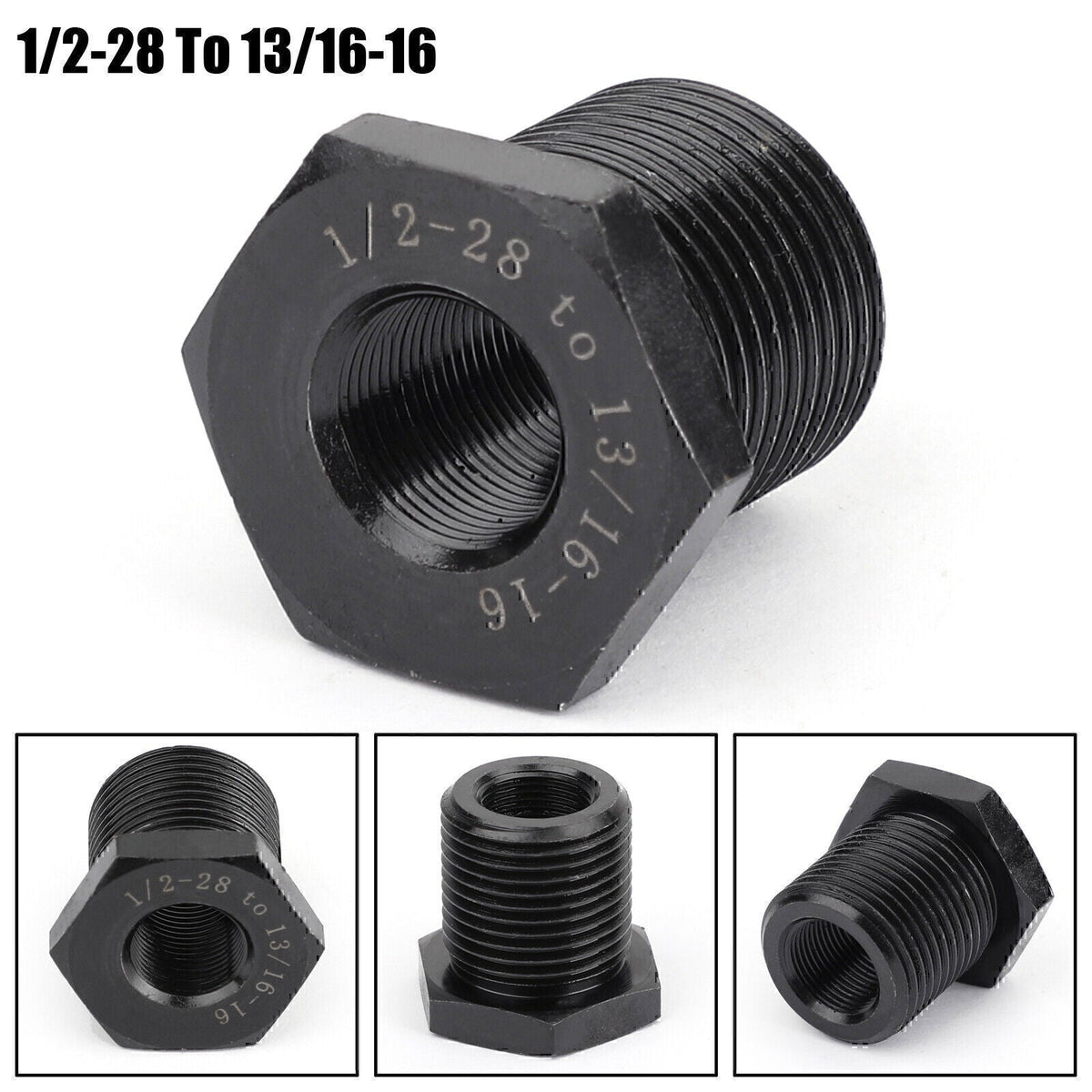 3-Piece Oil Filter Adapter Set 1/2-28 to 3/4-16 13/16-16 3/4 NPT