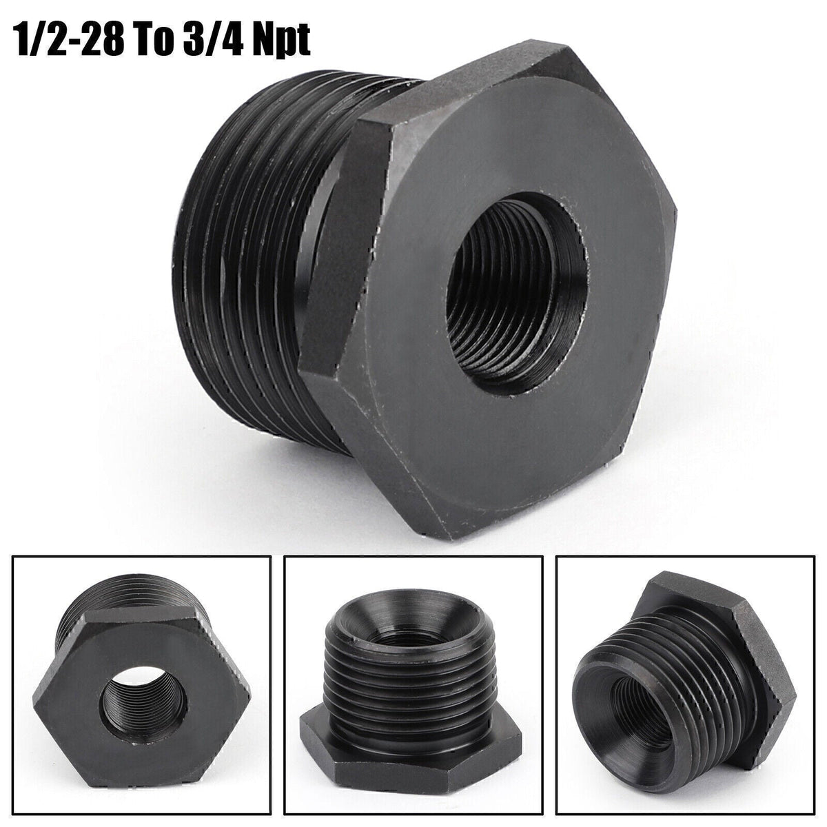 3-Piece Oil Filter Adapter Set 1/2-28 to 3/4-16 13/16-16 3/4 NPT