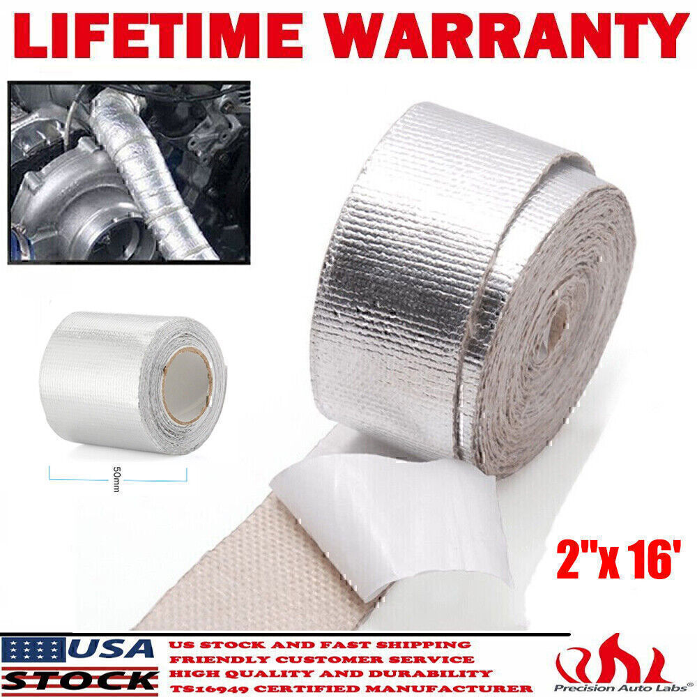 2"x 16' Adhesive Exhaust Header Turbo Manfold Pipe Aluminum Heat Shield WrapTape