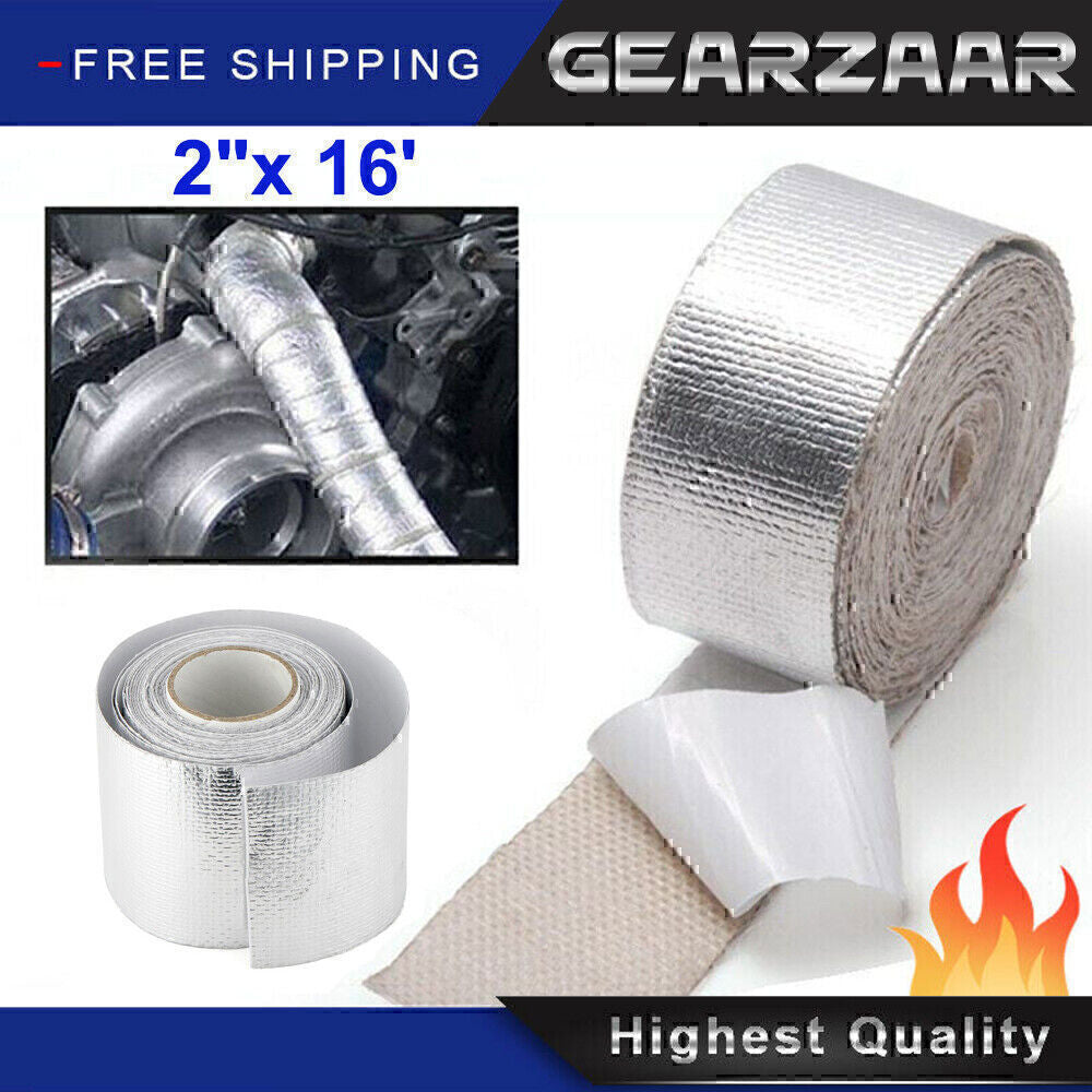 2"x 16' Adhesive Exhaust Header Turbo Manfold Pipe Aluminum Heat Shield WrapTape