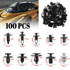 100x Trunk Screw Rivets Car Bumper Fender for Auto Plastic Fastener Clips-Set