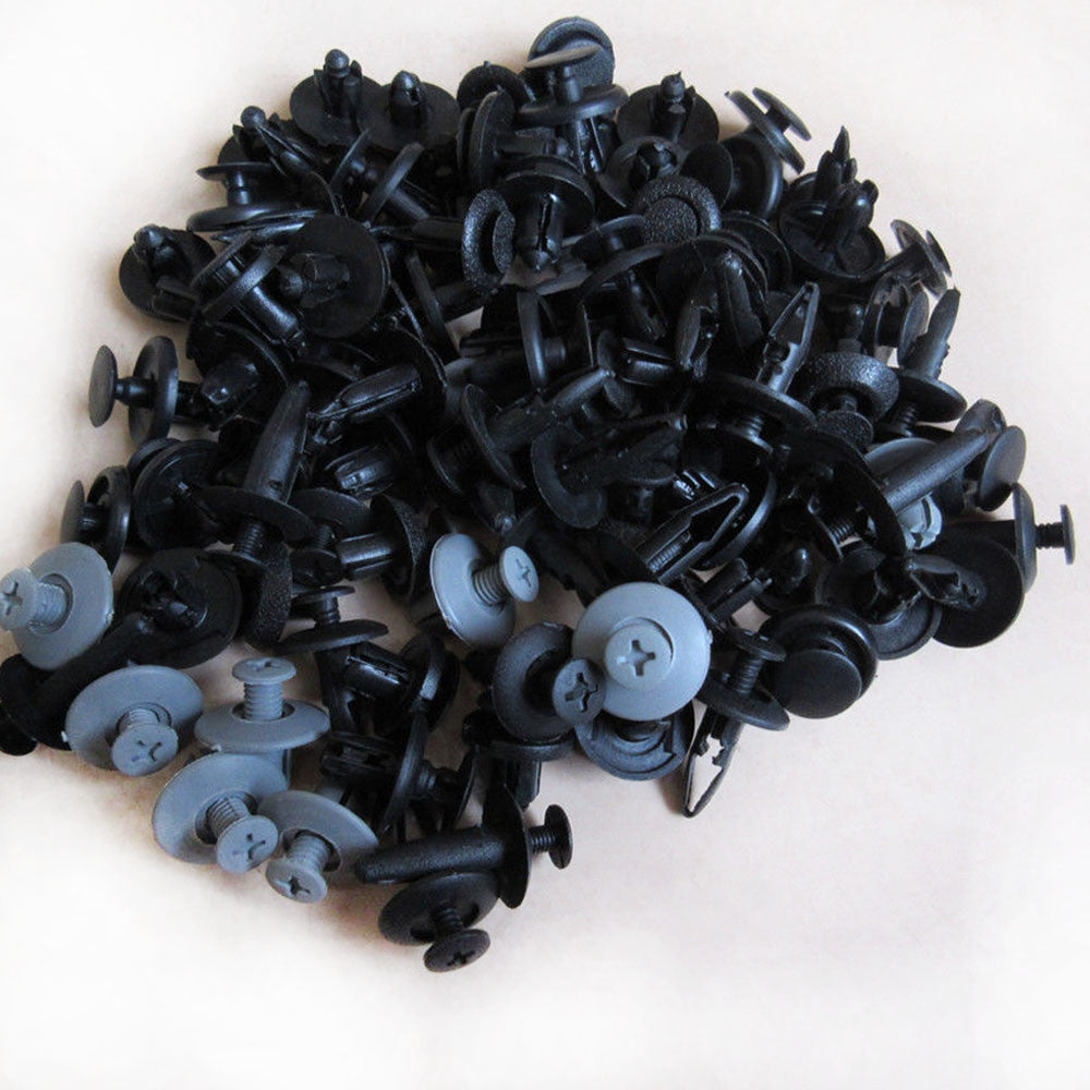 100x Trunk Screw Rivets Car Bumper Fender for Auto Plastic Fastener Clips-Set