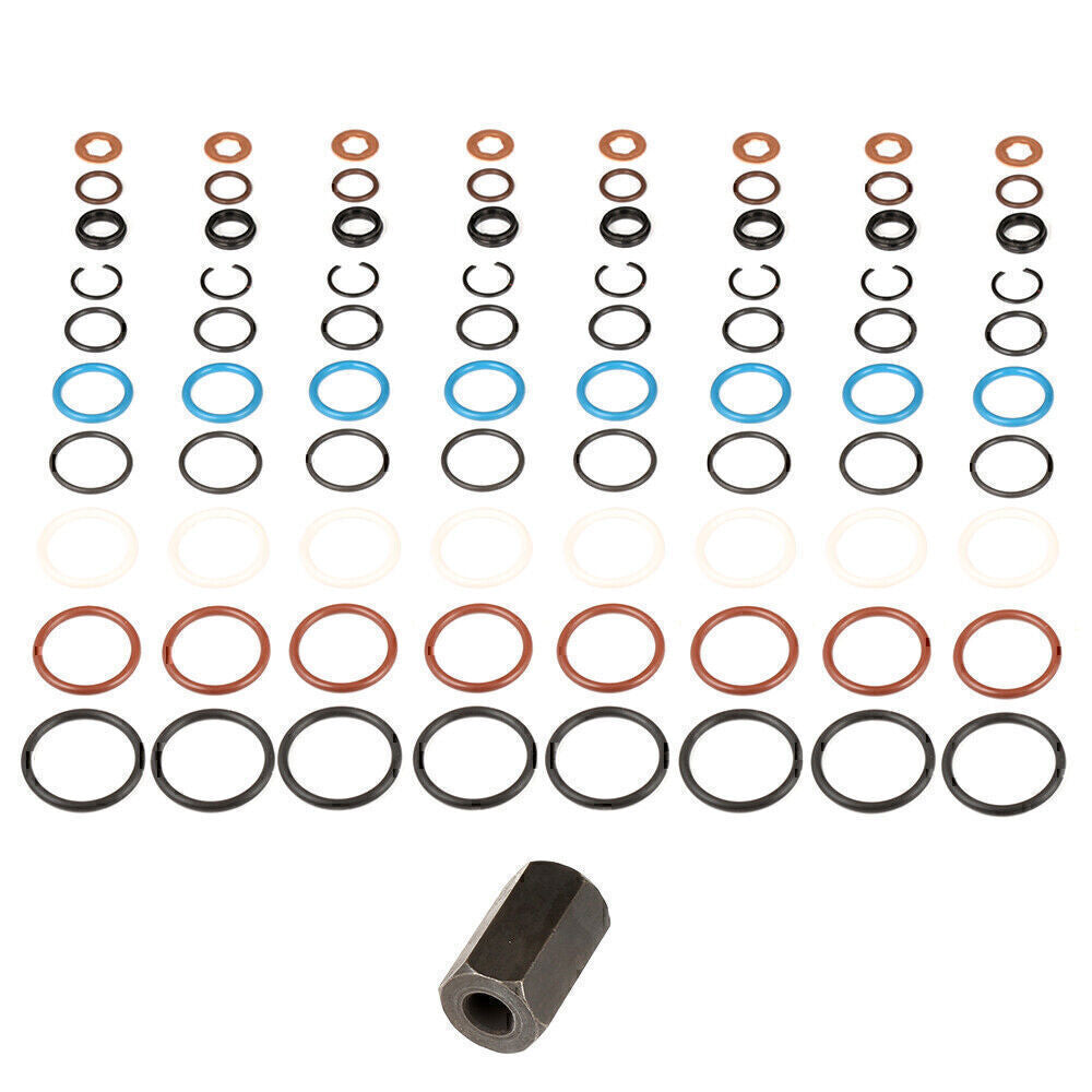 Powerstroke Oil Rail Leak Repair Kit Tool O-rings & Injector Seal For Ford 6.0L