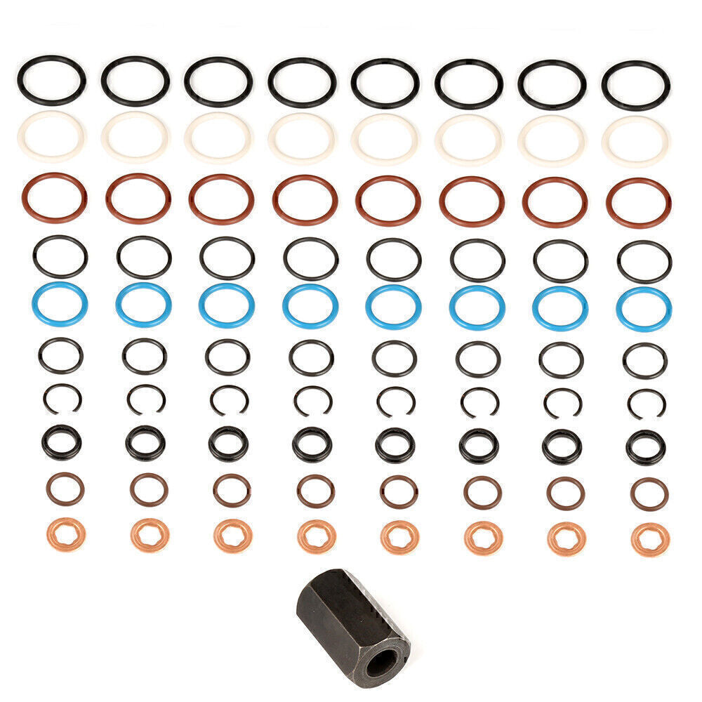 Powerstroke Oil Rail Leak Repair Kit Tool O-rings & Injector Seal For Ford 6.0L