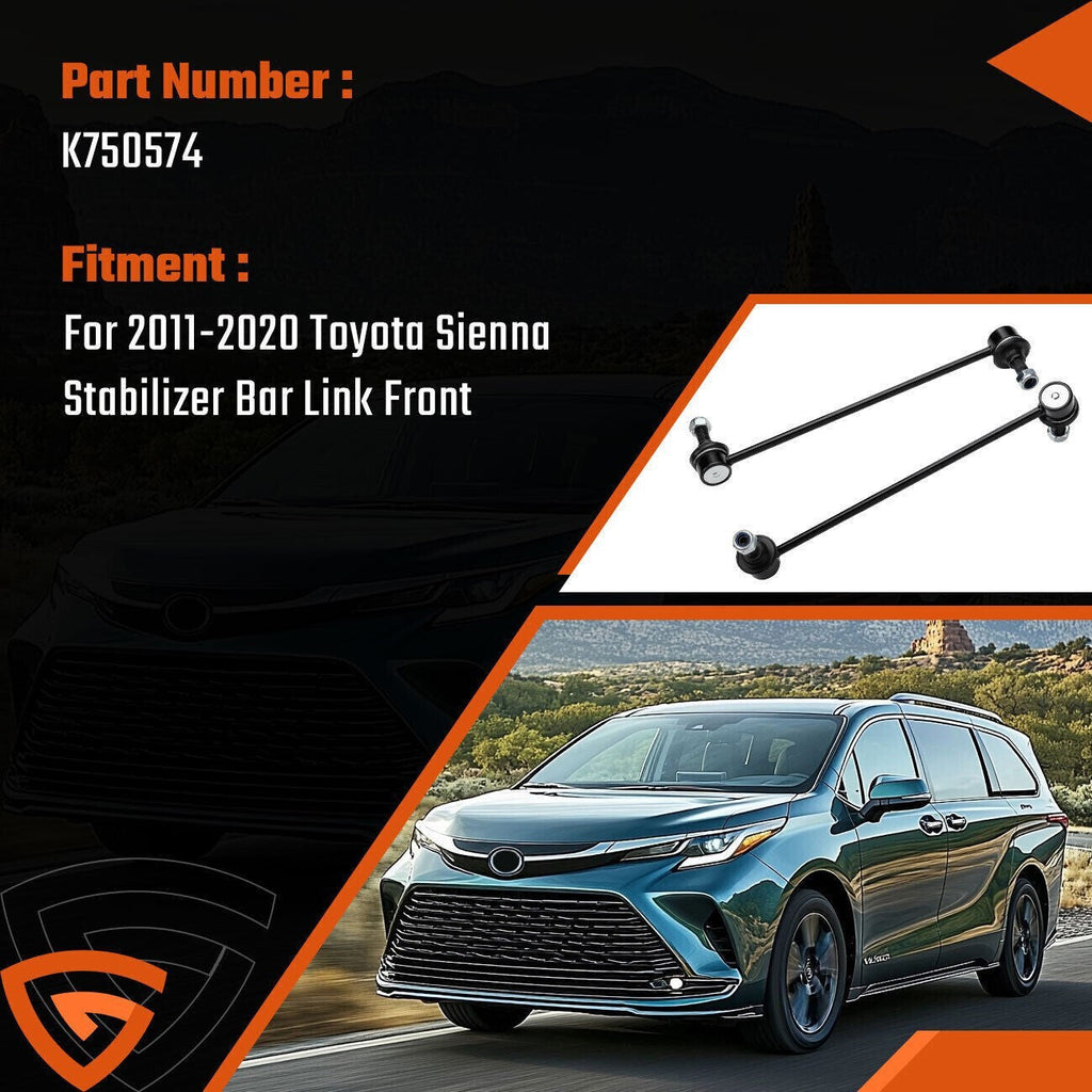 2 Front Sway Bar End Links for 2011 2012 2013 2014 2015 2016-2020 Toyota Sienna