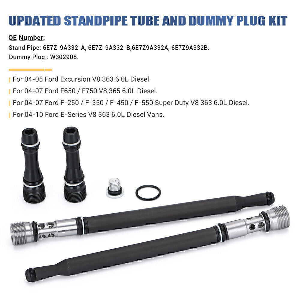 Updated Stand Pipe Dummy Plug Kit For Ford Powerstroke Diesel 2004-10 V8 6.0L