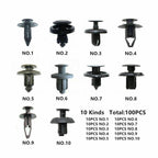 100Pack Fender Clips Trim Car Auto Push Pin Rivet Bumper Fastener-Panel Retainer