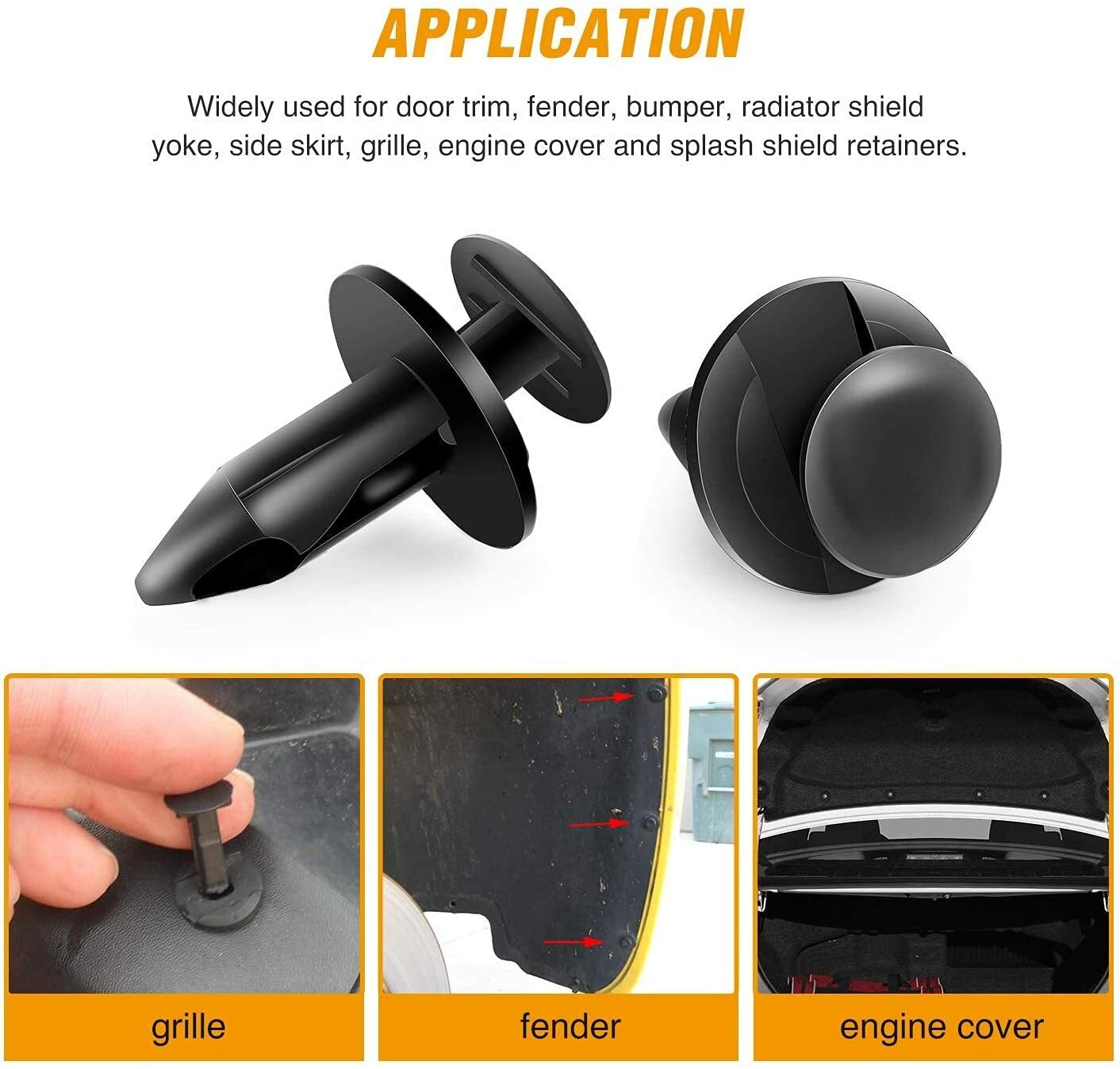 100Pack Fender Clips Trim Car Auto Push Pin Rivet Bumper Fastener-Panel Retainer
