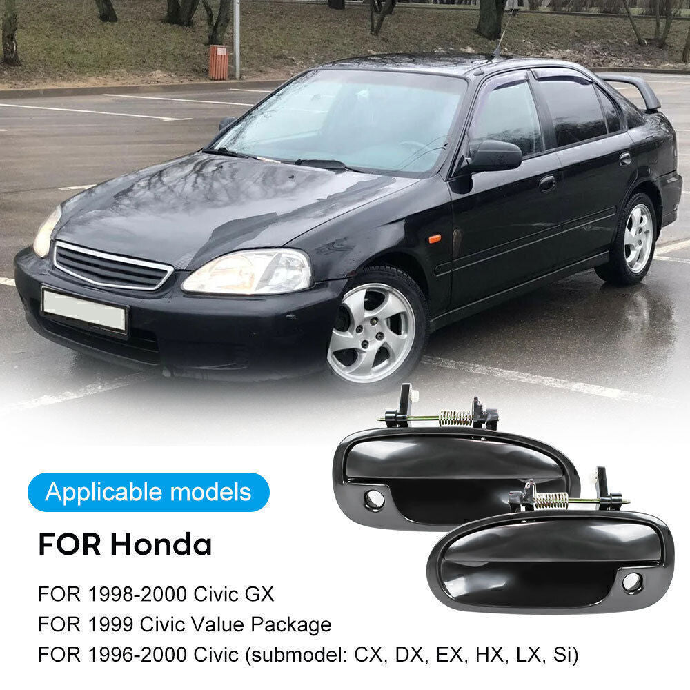 2x For Honda Civic Coupe 96-00 Front Exterior Left Right Door Handle Plastic