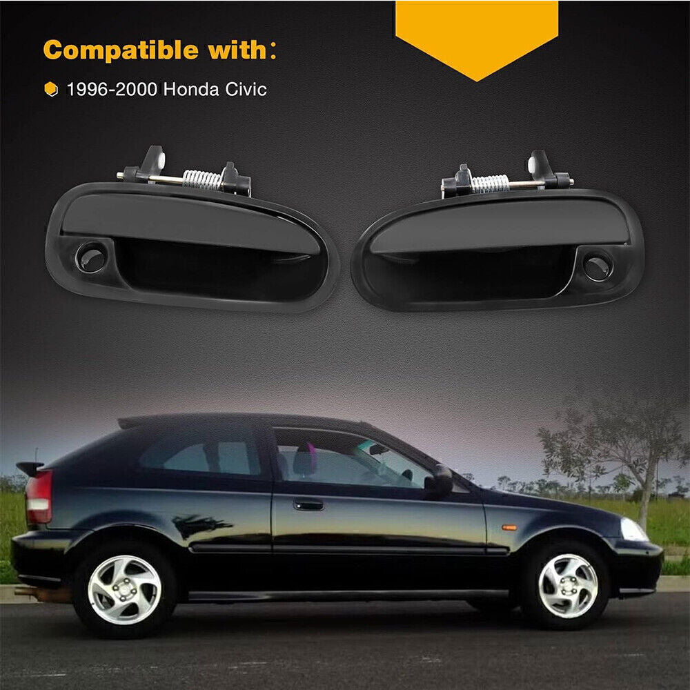 2x For Honda Civic Coupe 96-00 Front Exterior Left Right Door Handle Plastic