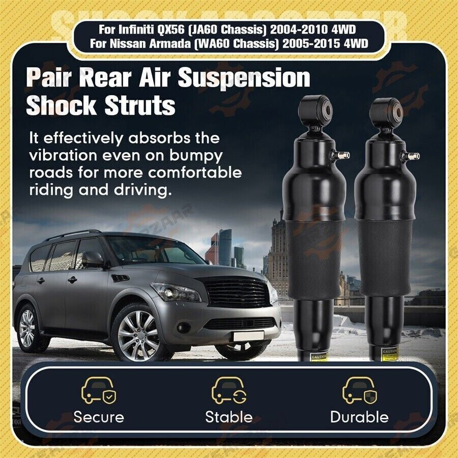 For Infiniti QX56 JA60 Nissan Armada WA60 Rear Air Suspension Shock Struts Kit