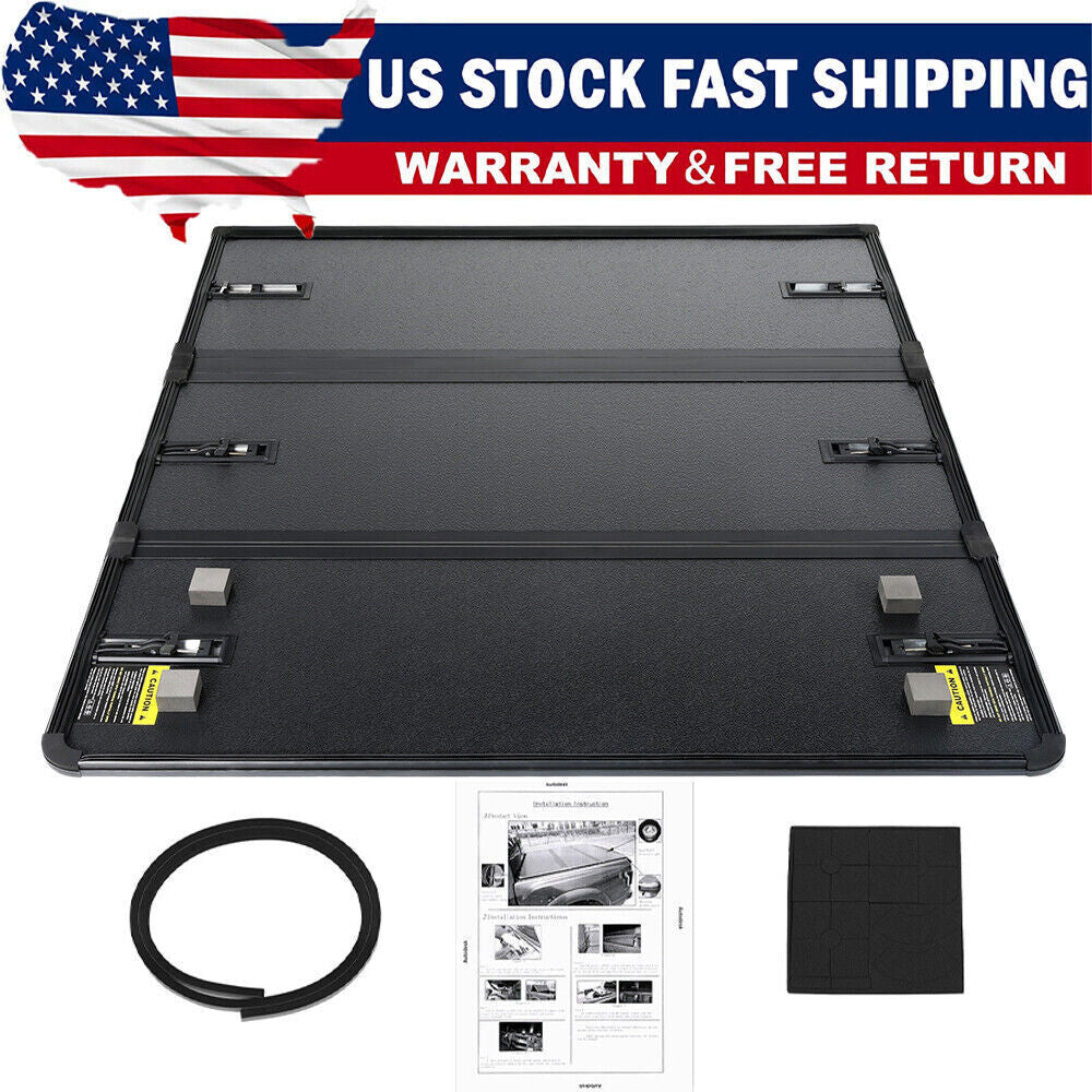 5FT Hard Tonneau Cover Pickup Truck Bed Fit for 2005-2015 Toyota Tacoma Tri-Fold