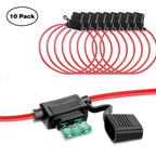 Inline Fuse Holder to Accept 12V 30A Small Blade Fuses Splash Proof Car 18AWG U!